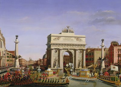 Intocht van Napoleon I (1769-1821) in Venetië, 1807 door Giuseppe Borsato